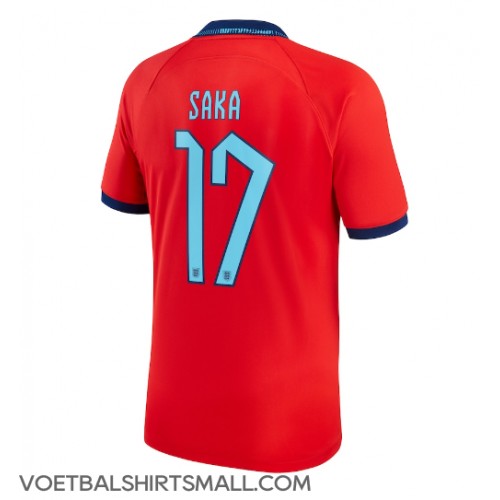 Engeland Bukayo Saka #17 Voetbalkleding Uitshirt WK 2022 Korte Mouwen